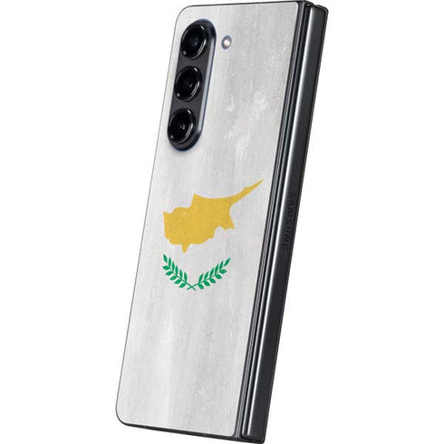 Cyprus Flag Distressed Galaxy Z Fold5 5G Skin