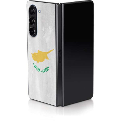 Cyprus Flag Distressed Galaxy Z Fold5 5G Skin