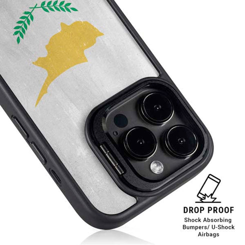Cyprus Flag Distressed iPhone 14 Pro Kickstand Case