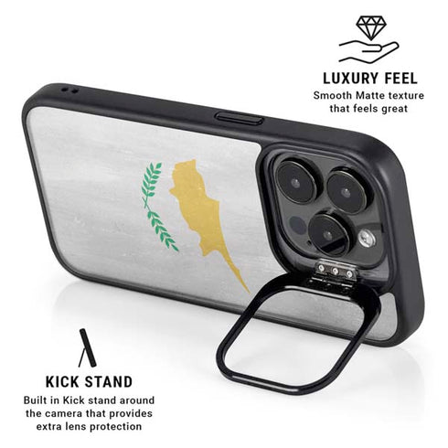 Cyprus Flag Distressed iPhone 14 Pro Max Kickstand Case