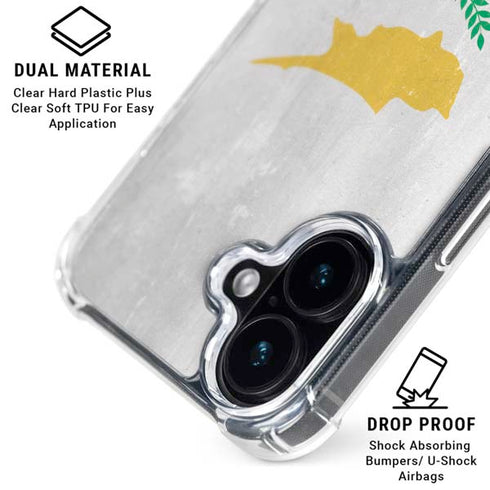 Cyprus Flag Distressed iPhone 16 Plus Clear Case