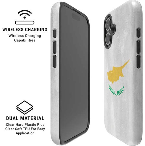 Cyprus Flag Distressed iPhone 16 Plus Magsafe Impact Case