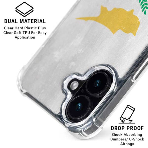 Cyprus Flag Distressed iPhone 17 Clear Case
