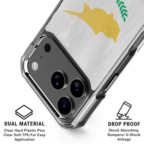 Cyprus Flag Distressed iPhone 18 Pro Clear Case