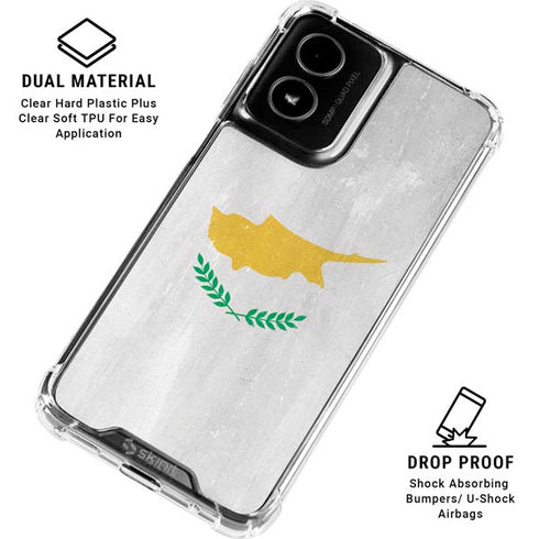 Cyprus Flag Distressed Moto G Power 5G (2024) Clear Case