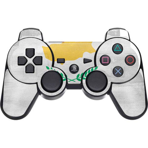 Cyprus Flag Distressed PS3 Dual Shock wireless controller Skin