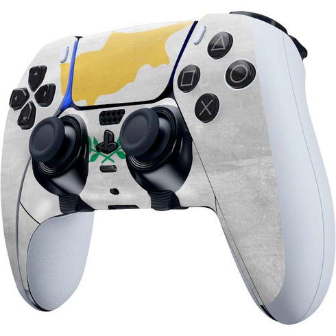 Cyprus Flag Distressed PS5 DualSense Edge Pro Controller Skin