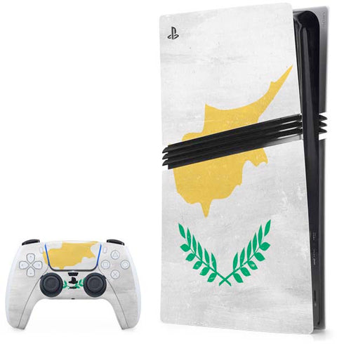Cyprus Flag Distressed PS5 Pro Bundle Skin