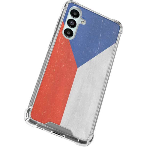 Czech Republic Flag Distressed Galaxy A16 5G Clear Case
