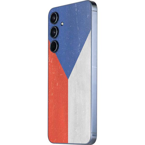 Czech Republic Flag Distressed Galaxy A55 5G Skin