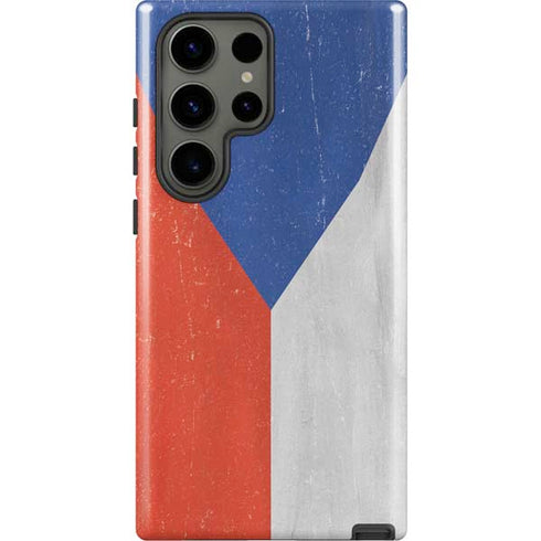 Czech Republic Flag Distressed Galaxy S23 Ultra Pro Case
