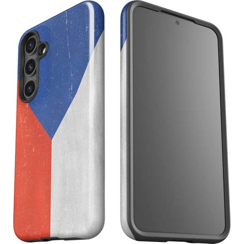 Czech Republic Flag Distressed Galaxy S25 Impact Case
