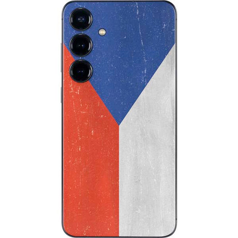 Czech Republic Flag Distressed Galaxy S25 Skin