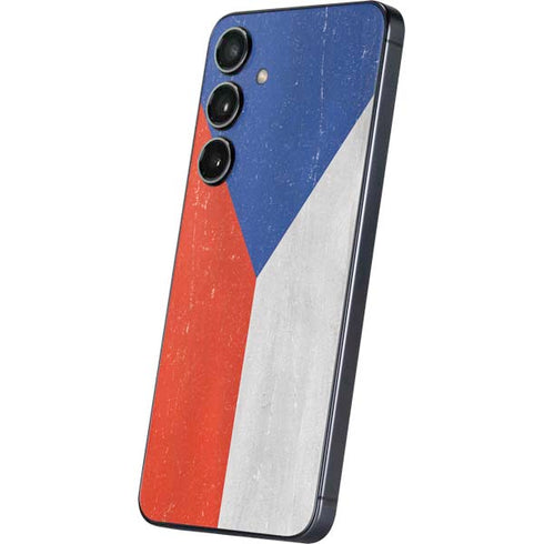 Czech Republic Flag Distressed Galaxy S24 Skin