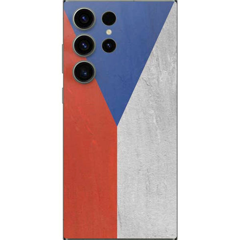 Czech Republic Flag Distressed Galaxy S24 Ultra Skin