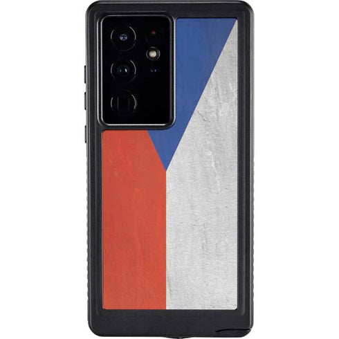 Czech Republic Flag Distressed Galaxy S24 Ultra Waterproof Case