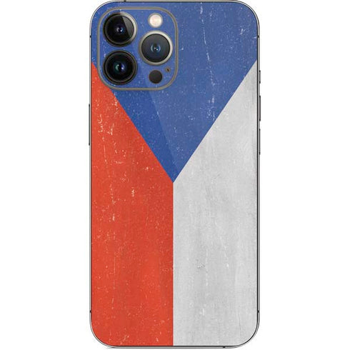 Czech Republic Flag Distressed iPhone 15 Pro Max Skin