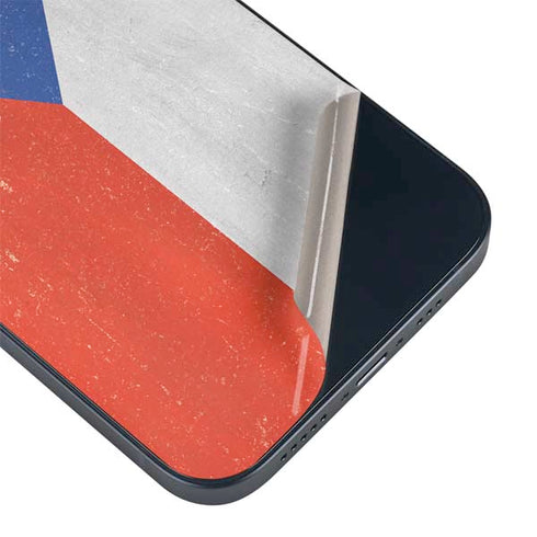 Czech Republic Flag Distressed iPhone 15 Skin