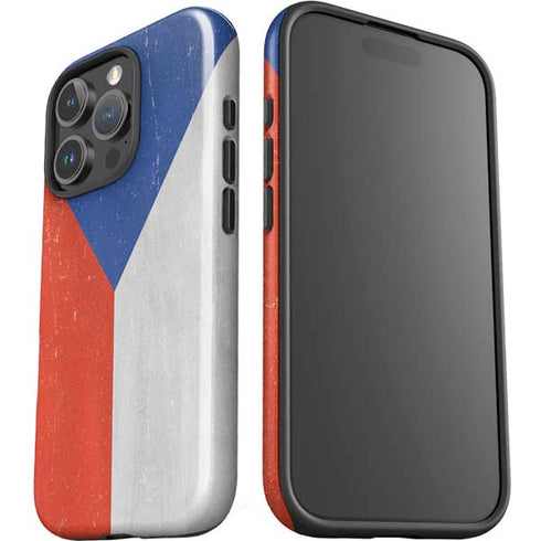Czech Republic Flag Distressed iPhone 16 Pro Impact Case