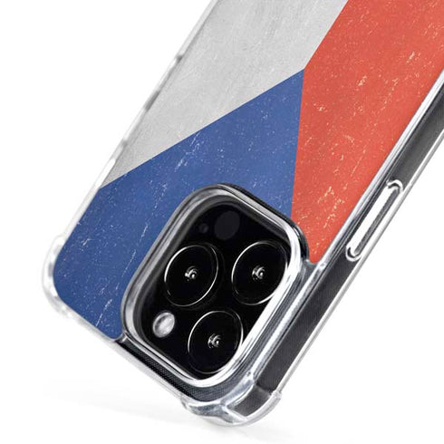 Czech Republic Flag Distressed iPhone 16 Pro MagSafe Case