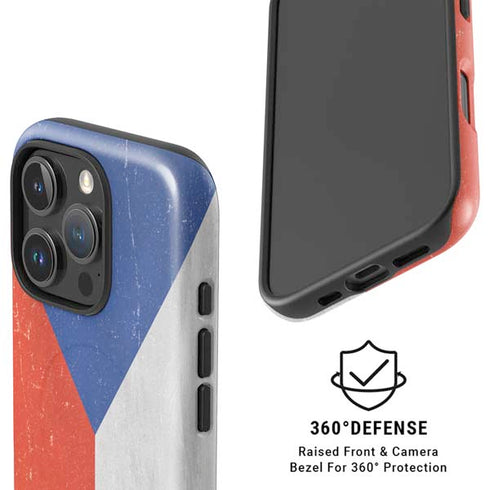 Czech Republic Flag Distressed iPhone 16 Pro Magsafe Impact Case