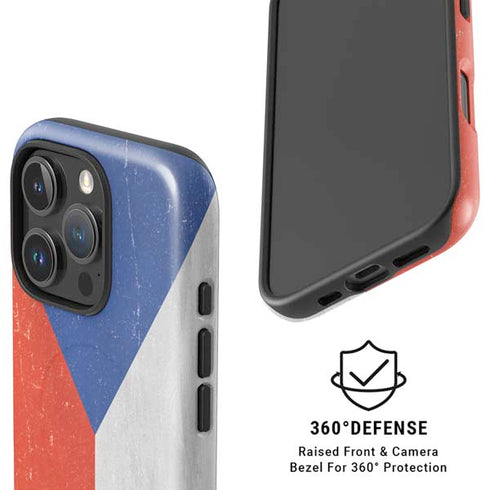 Czech Republic Flag Distressed iPhone 16 Pro Max Magsafe Impact Case