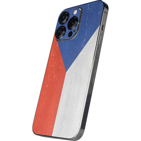 Czech Republic Flag Distressed iPhone 16 Pro Max Skin