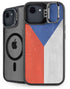 Czech Republic Flag Distressed iPhone 16e Kickstand Case