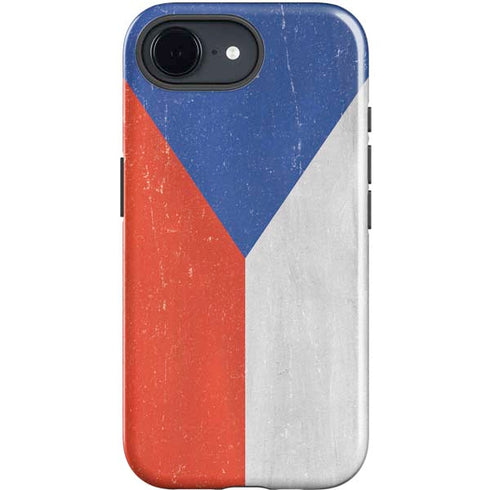 Czech Republic Flag Distressed iPhone 16e Impact Case
