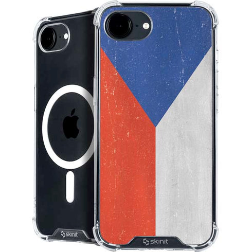 Czech Republic Flag Distressed iPhone 16e MagSafe Case