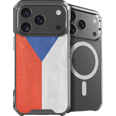 Czech Republic Flag Distressed iPhone 18 Pro MagSafe Case