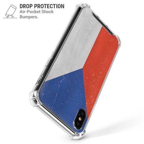 Czech Republic Flag Distressed iPhone X/XS Clear Case