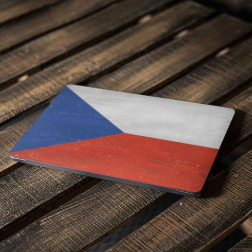 Czech Republic Flag Distressed Apple MacBook Air Skin