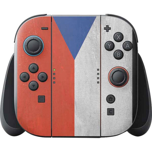 Czech Republic Flag Distressed Nintendo Switch 2 (2025) with Joy-Con Skin