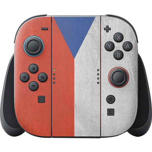 Czech Republic Flag Distressed Nintendo Switch 2 (2025) Joy-Con Controller Skin