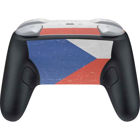 Czech Republic Flag Distressed Nintendo Switch 2 (2025) Pro Controller Skin