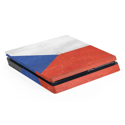Czech Republic Flag Distressed PlayStation PS4 Skins