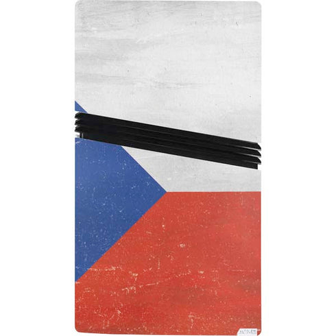 Czech Republic Flag Distressed PS5 Pro Console Skin