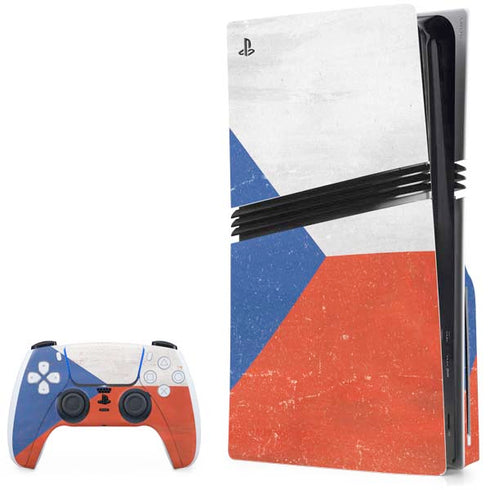 Czech Republic Flag Distressed PlayStation PS5 Skins