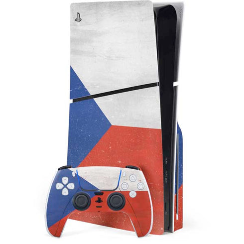Czech Republic Flag Distressed PlayStation PS5 Skins
