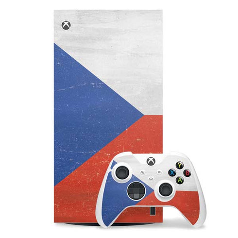 Czech Republic Flag Distressed Xbox Series X Skins