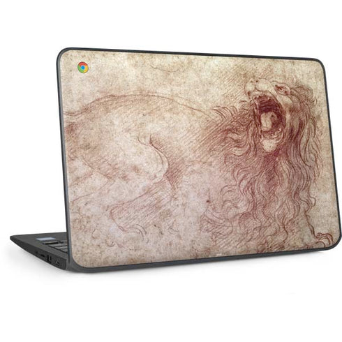 da Vinci - Sketch of a roaring lion by Da Vinci HP Chromebook Skin