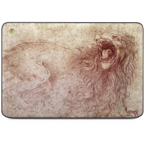 da Vinci - Sketch of a roaring lion by Da Vinci HP Chromebook Skin