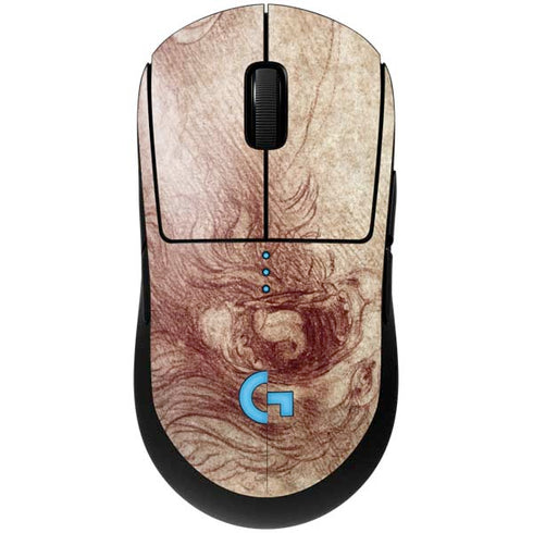da Vinci - Sketch of a roaring lion by Da Vinci G Pro Wireless Gaming Mouse Skin