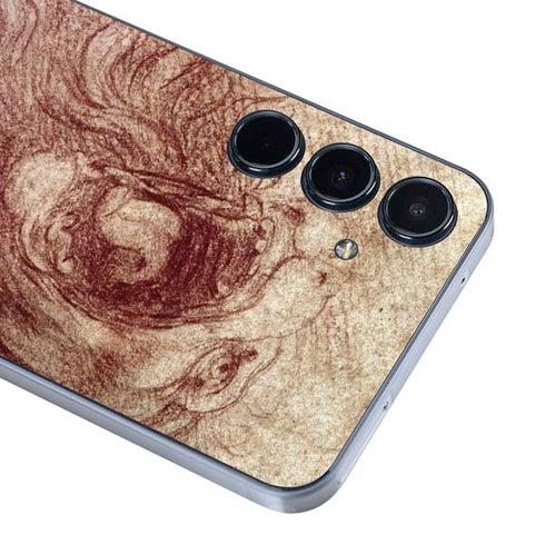 da Vinci - Sketch of a roaring lion by Da Vinci Galaxy A35 5G Skin