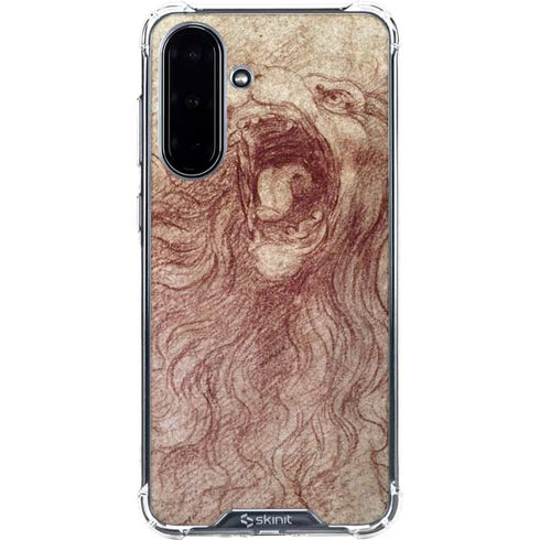 da Vinci - Sketch of a roaring lion by Da Vinci Galaxy A36 5G Clear Case