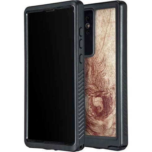 da Vinci - Sketch of a roaring lion by Da Vinci Galaxy S24 Ultra Waterproof Case
