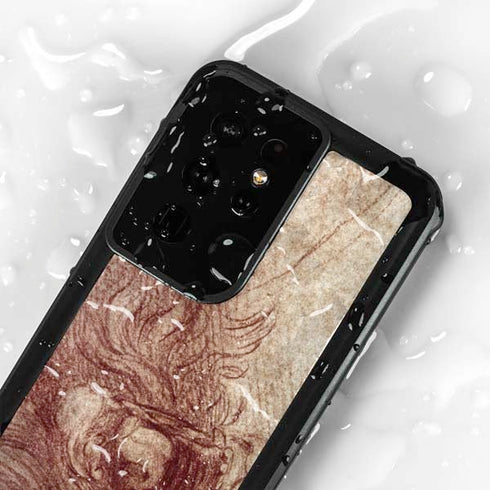 da Vinci - Sketch of a roaring lion by Da Vinci Galaxy S24 Ultra Waterproof Case
