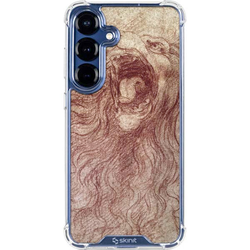 da Vinci - Sketch of a roaring lion by Da Vinci Galaxy S25 Plus Clear Case