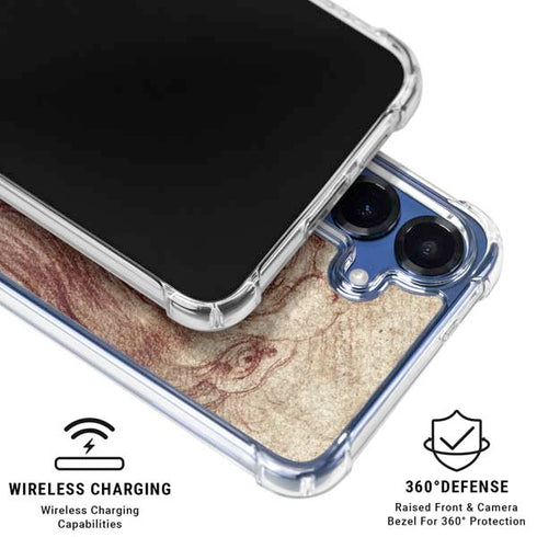da Vinci - Sketch of a roaring lion by Da Vinci Galaxy S25 Plus Clear Case